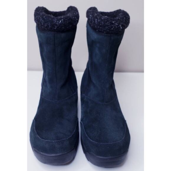 SOREL WATERFALL Black Suede Leather Winter Thinsulate Ultra Boots Women's 9 - Picture 5 of 15